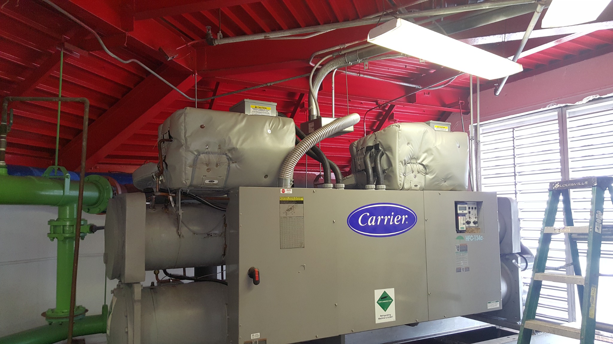 Large Carrier commercial chiller service