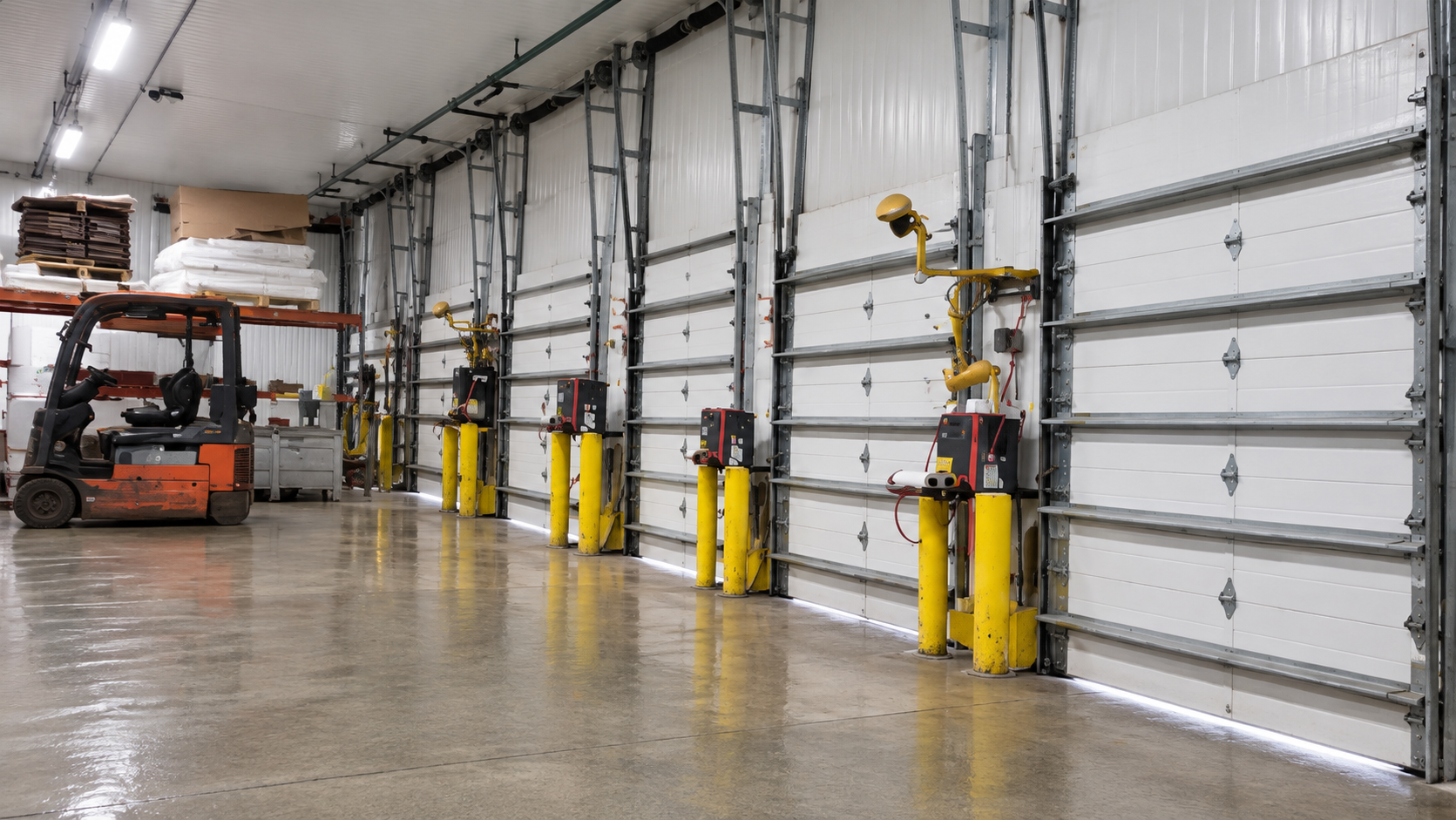 Commercial refrigerated loading dock and cold-storage facility