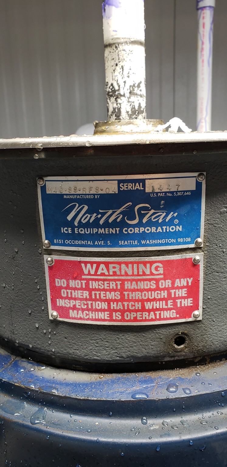 North Star M-40 industrial flake ice machine identification during 4 Seasons overhaul project