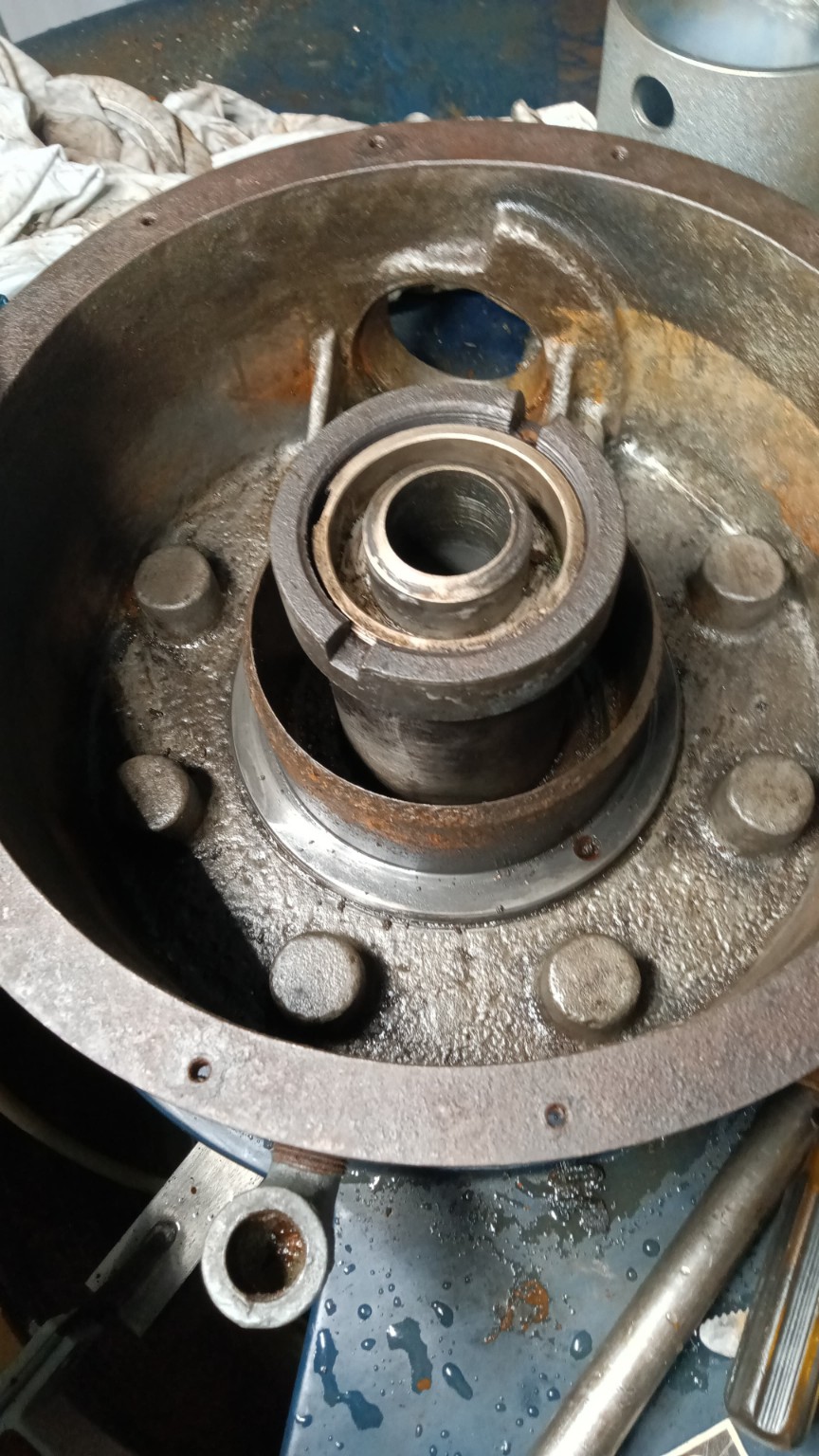 North Star M-40 main transmission shaft and internal components removed during overhaul